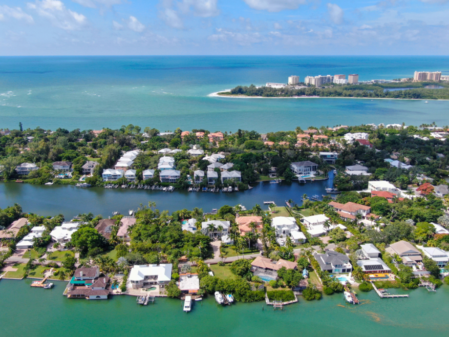 Aerial View Bay Island